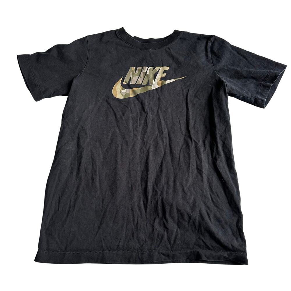 Nike Black Camo Logo Short Sleeve T-Shirt - Size Large